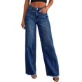 thumbnail image 2 of Women's High Waisted Wide Leg Jeans Vintage Loose Fit Denim Pants Casual Straight Leg Trousers for Everyday Wear, 2 of 5