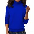thumbnail image 5 of Comdrip Oversized Sweater Women, Women's Long Sleeve Jumper Tops 2025 Fall Chunky Knit Pullover Cozy Knit Loose Casual Trendy Pullover Tops Womens Mock Neck Sweater Blue XL, 5 of 9