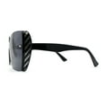 thumbnail image 3 of Womens Shield Rimless Oversize Butterfly Diva Sunglasses Black Carbon Print, 3 of 4