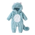 thumbnail image 3 of CUZIBR Halloween For Boys Girls Fuzzy Onesie Animal Romper Jumpsuit Hooded Zip Up Long Sleeve Cute Dress-up Party Clothes,Light Blue,3-6 Months, 3 of 9