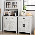 thumbnail image 4 of QinaQin Farmhouse-Style Kitchen Storage Cabinets with Drawers and Adjustable Shelves, Freestanding Microwave Rack/Sideboard, Rustic Wooden Storage Cabinets Suitable for Kitchens and Dining Rooms, 4 of 7