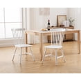 thumbnail image 4 of Dayalane Farmhouse Windsor Dining Chairs Set of 2, Solid Wood Spindle Back Dining Side Chairs, Mid-Century French Country Oak Kitchen Chairs for Dining Room Living Room Kitchen Restaurant, White, 4 of 19