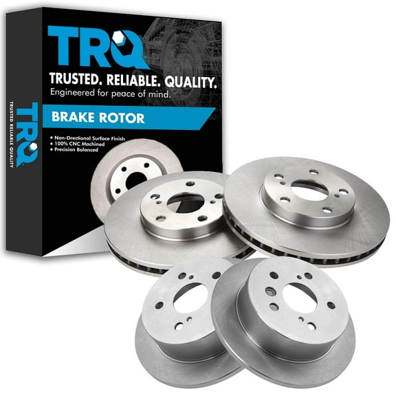 TRQ Front & Rear Brake Rotors Set Fits Select 2002-2006 Toyota Camry