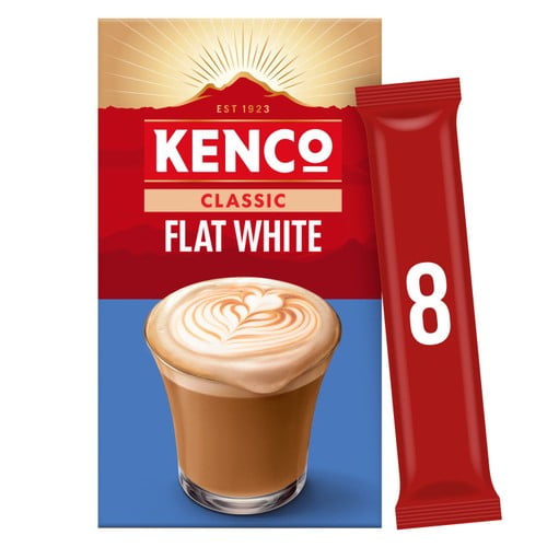 Kenco Flat White Instant Coffee Sachets 118.4g, British Import (Pack of 2)