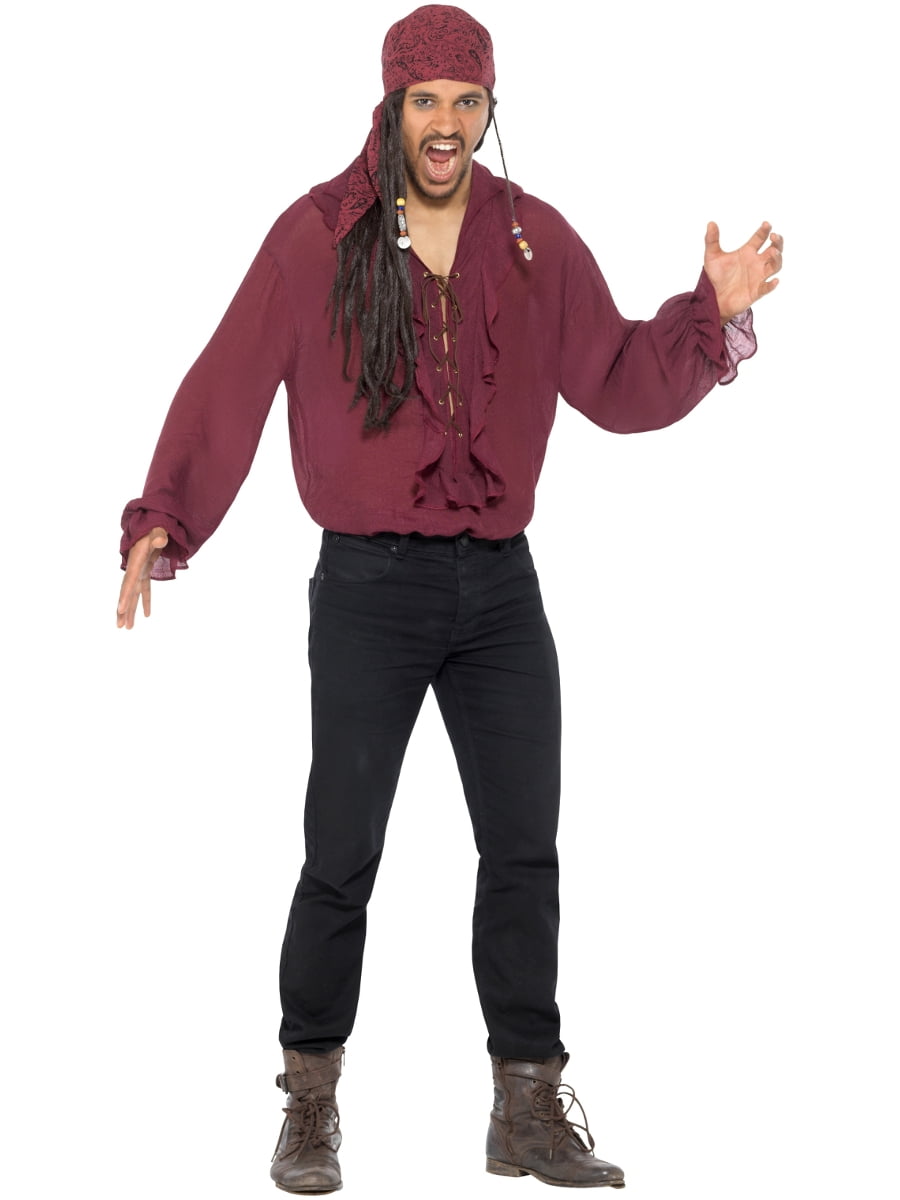 Pirate Men's Costume Caribbean High Seas Fancy Dress stag Party Outfit 