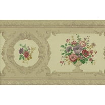 879056 Gold Satin Victorian Floral Wallpaper Border FDB02009 979b02009