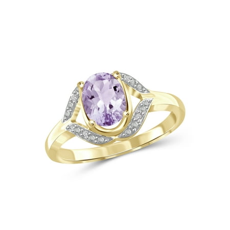 JewelersClub 1.09 Carat Pink Amethyst Gemstone and Accent White Diamond Ring
