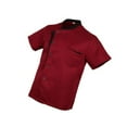 thumbnail image 1 of facefd Veste de Chef Unisexe Manteau Manches Courtes Chemise Uniforme Femme Chef Hôtel Cuisine Uniforme Rouge 2TG, 1 of 7