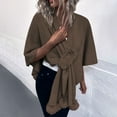 thumbnail image 2 of XFLWAM Women's Shawl Wrap Poncho Sweaters Solid Color Open Front Cardigan Shawls Cape for Fall Winter Coffee Free Size, 2 of 8