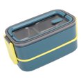 thumbnail image 1 of Fiambrera de Acero Inoxidable con Cubiertos 1400 Ml Caja Bento Portátil con Aislamiento de 2 Capas Contenedor Bento a Prueba de Fugas para Viajes de Oficina Escolar ANGGREK  Otros, 1 of 8