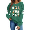 thumbnail image 6 of Meichang Casual Halloween Sweatshirts Women Oversized Crew Neck Sweatshirt Cute Ghost Print Sweatshirts Long Sleeve Sweatshirts Fall Pullover, 6 of 6