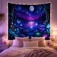thumbnail image 2 of Fantasy Forest Moon Over Bioluminescent Lake Mystical Celestial for Nature Lovers, Fantasy Forest Decor Housewarming Gift Tapestry Wall Hanging for Bedroom, Living Room and Dorm, 2 of 7