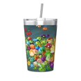 thumbnail image 1 of Thermos Plants Vs Zombies avec Paille Conique Double Paroi Isolée sous Vide Imprimé Inox 12oz, Blanc, 1 of 7