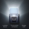thumbnail image 3 of Luz de noche LED integral, 2 piezas, con sensor automático, día/noche, enchufe, blanco mate Fason GX-472, 3 of 6