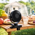 thumbnail image 2 of Gumesh Clip on Fan,Golf Cart Fan Rechargeable , 3 Speeds Strong Airflow, Ultra Quiet,Cooling for Bed Camping Office Desk Dorm, Black, 2 of 8