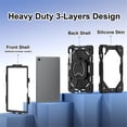thumbnail image 2 of Funda Resistente a Golpes para Samsung Galaxy Tab S10 FE, Galaxy Tab S9 FE, Galaxy Tab S9, Funda Protectora de Silicona + Capa de PC Anti Caída con Asa Cuadrada Giratoria de 360° y Correa para el Hom, 2 of 8