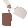 thumbnail image 3 of Billeteras de pulsera de doble bolsa mini zip alrededor de la billetera de llavero para mujeres marrón, 3 of 6