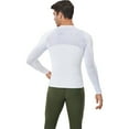 thumbnail image 6 of Active Men's Long Sleeve Compression Shirt with Stretch Fit and Athletic Seam Detailing - X Large, White, 6 of 7