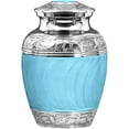 thumbnail image 6 of Trupoint Memorials Hugs and Kisses Beautiful Light Blue Child's Cremation Urn for Human Ashes - for a Lost Son or Baby Boy - with Velvet Bag, 6 of 6