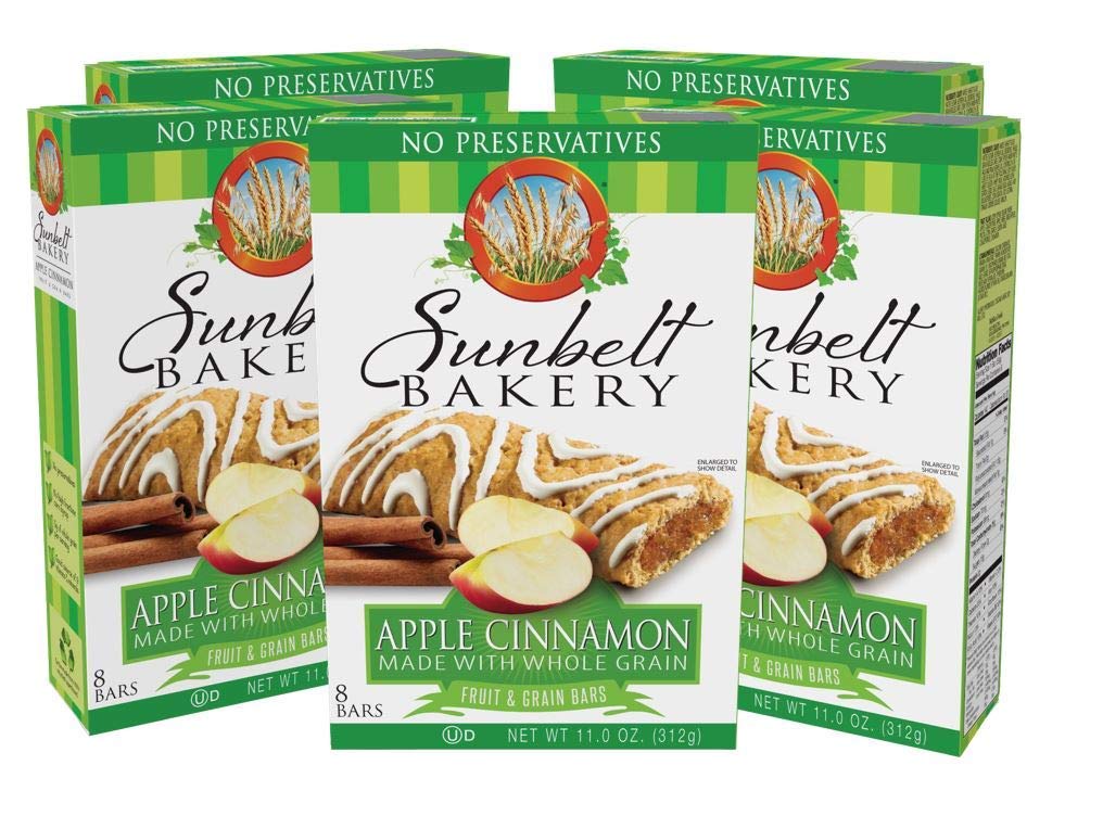 Sunbelt Bakery Apple Cinnamon Fruit & Grain Bars, 11 oz. Boxes (Pack of 5)