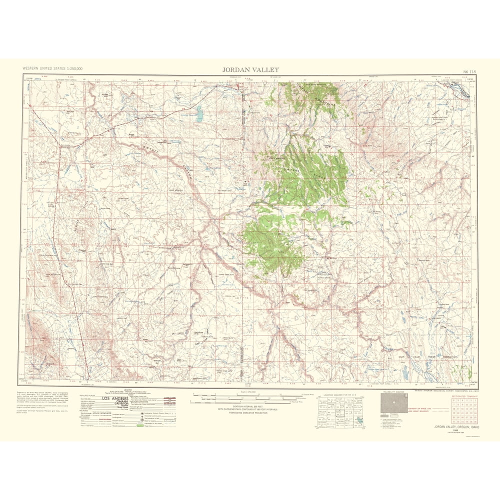 Jordan Valley Idaho Oregon Quad USGS 1963 23 x 30.01