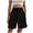 Black, variant on Women’s Active Drawstring Knee-Length Shorts, Loose Wide Leg Terylene Shorts for Running & Casual, Multi-Color, S/M/L/XL