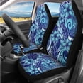 thumbnail image 2 of Binienty Polynesia Frangipani Floral Auto Seat Covers Full Set with Matching Steering Wheel Cover Automotive Center Console Cover Vehicle Seat Belt Cushion Pads Headrest Covers Car Interior Decor, 2 of 7