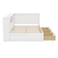 thumbnail image 6 of Full Size Platform Bed,L-Shaped Bed Frame with Drawer and and Bookcase, Mattress Foundation with Led Downlight and USB Port for Small Room,Bedroom, Guest Room, White, 6 of 7