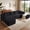 Black, variant on Anybox 118" Corduroy U-Shaped Sectional Sofas, Modular Boneless Cloud Couch with Left-Facing Chaise and Ottoman, No Assembly, Black