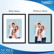 Icona Bay 11x14 Black Picture Frames w/ Mat for 8x10 Photo, Contempo-Modern Style, 6 Pack, Noble Collection (US Company)