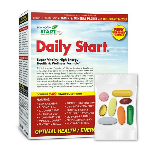 Daily Start Complete Daily Vitamin Pack 10X Energy, Stamina, Immune