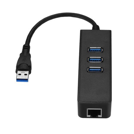 USB to RJ45 Network Cable Interface Network Port Converter Yougou Hub Black Solid USB3.0 Splitter Color : Black