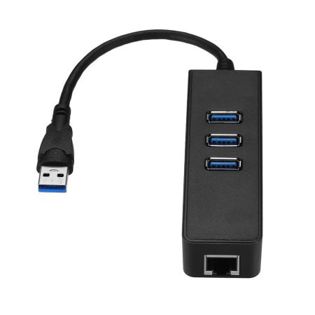 3-Ports USB 3.0 hub Adapter with Gigabit Ethernet Adapter Lan RJ45 interface Network HUB to 1000Mbps Mac (Best Usb Network Adapter)