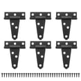 thumbnail image 1 of Uxcell 6-Pack Bisagras de Puerta de Cobertizo en T de Hierro, Bisagra en T de 2 Pulgadas con Tornillos para Jardín [Negro], 1 of 1