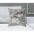 thumbnail image 2 of 20" x 20" Pink Butterfly Blown Seam Floral Indoor Outdoor Throw Pillow, 2 of 5