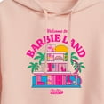 thumbnail image 3 of Barbie The Movie - Welcome To Barbie Land - Juniors Cropped Pullover Hoodie, 3 of 5