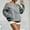 68#Gray, variant on Women's Casual Off Shoulder Sweatshirt Raglan Sleeve Loose Solid Color Pullover Brown L
