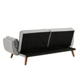 thumbnail image 5 of Convertible Sofa Bed, 75 Inches Linen Fabric Upholstered Accent Sofa Loveseat with Adjustable Back and Wood Legs, Folding Futon Sofa Bed Sleeper Couch Daybed for Living Room, Gray, 5 of 7