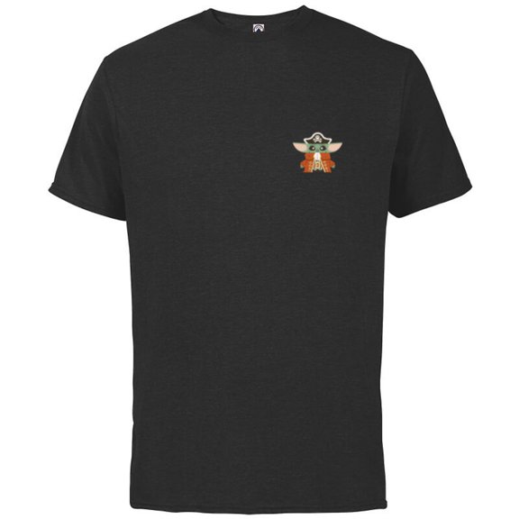 Star Wars Grogu Halloween Cute Space Pirate Captain Costume - Short Sleeve Cotton T-Shirt for Adults - Customized-Black