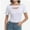 White, variant on Womens Summer Short Sleeve T Shirts Knit Slim Fit One Piece Cutout Scoop Neck Going Out Date Night Tops