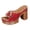 Red, variant on Women's Patent Leather Backless Platform Sandals Chunky Heel Open Toe Slide Non Slip Casual Summer Mule Dress Shoes Black Size 7.5