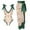 01 Green, variant on Weiqiqre High Waisted Bikini Sets Women One Piece Bathing Suit Sarong Retro Floral Print Bikini Set