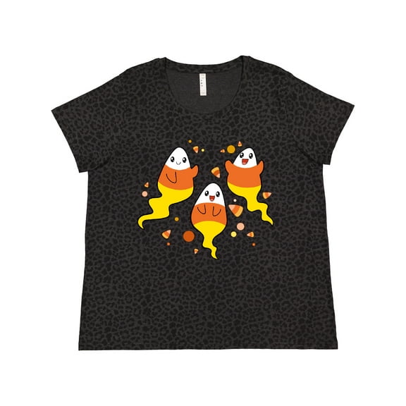 Inktastic Candy Corn Ghosts for Halloween Women's Plus Size T-Shirt