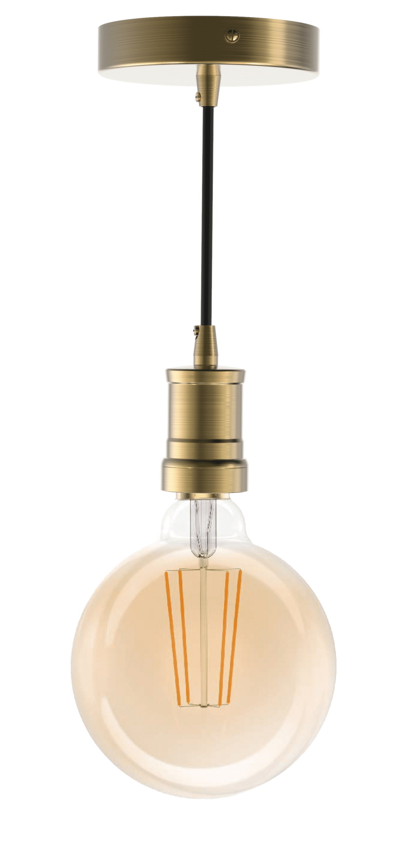 Better Homes & Gardens Single Bulb Pendant Light Brass, 1 G40 Bulb Included,1PK