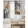 thumbnail image 2 of Modern Animals Kitchen Curtains Vintage Giraffe Zebra Elephant Leopard Cafe Short Curtains for Bathroom Blackout Window Curtain Small Window Treatment Drapes for Bedroom Living Room 27.5"x39"x2, 2 of 9