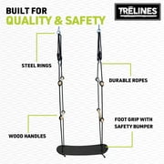 Trelines: Treboard Surfin Swing - Skateboard Inspired Swing Deck, Rope Suspended, Twist-Turn-Perform Stunts, Sit Or Stand, Outdoor, Adults & Kids 5+