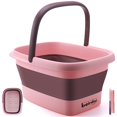 thumbnail image 1 of Baño de pies Bañera plegable para pies Beinilai Lavabo plegable para pies Lavabo de plástico multifunción con asas Bañera para pies para remojar los pies-Rosa, 1 of 5