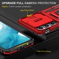 thumbnail image 3 of Atump for Galaxy S24 Case with 2Pcs HD Screen Protector, Military Grade Shockproof and Slide Camera Cover, 360° Rotated Ring Kickstand Protective Case for Samsung Galaxy S24,Red, 3 of 7