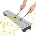 thumbnail image 3 of 15-Note Xylophone Glockenspiel Wooden Base Aluminum Bars with Mallets Percussion Musical Instrument Gift with Carrying Bag, 3 of 5