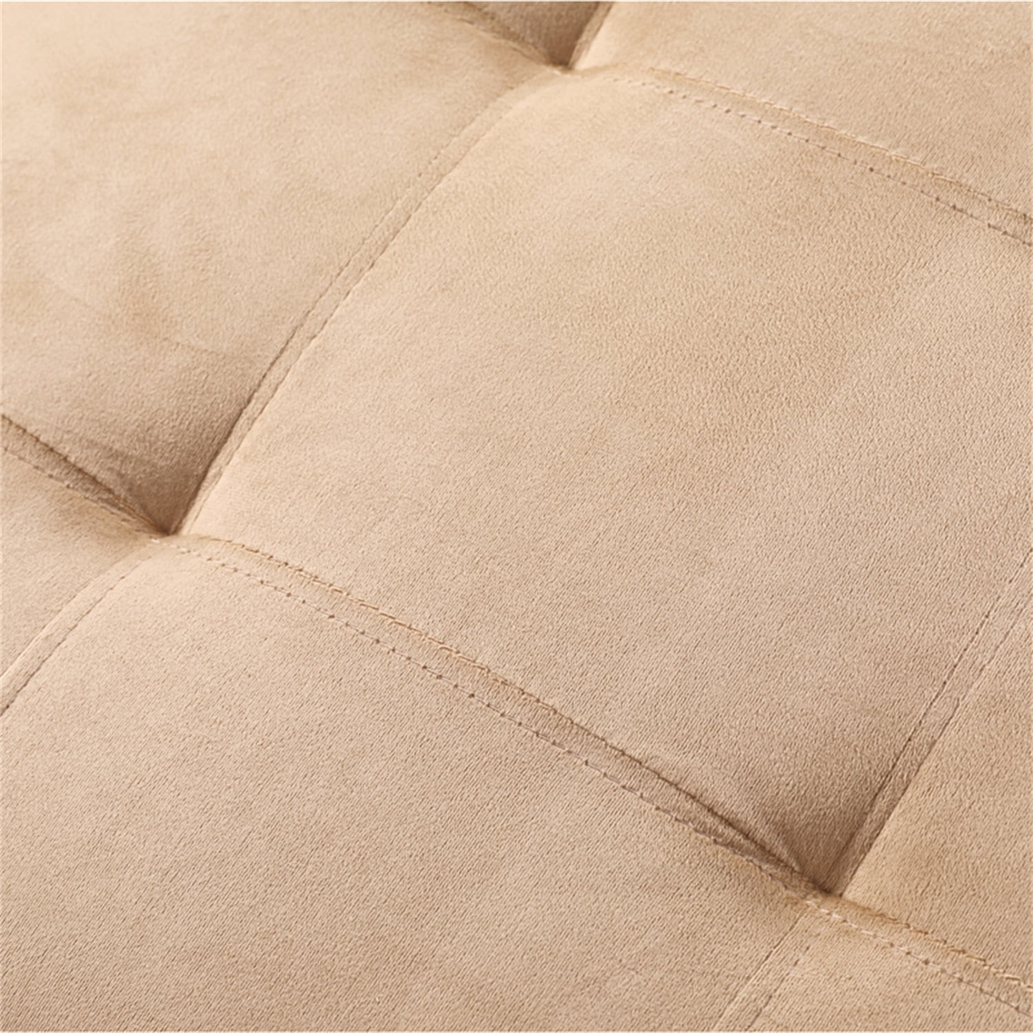 Hommoo Lint &PVC Sectional Sofa Couch 4-Seat Living Room Furniture Sets, Modern L Shaped Sectional Sofa Set, Beige and Brown(No Ottoman)